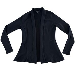 Eileen Fisher Petite Black Silk Blend Peplum Knit Cardigan Sweater‎ PP/PTP 2-4